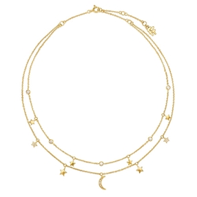 Wishing On Silver 925 18k Yellow Gold Plated Short Necklace-