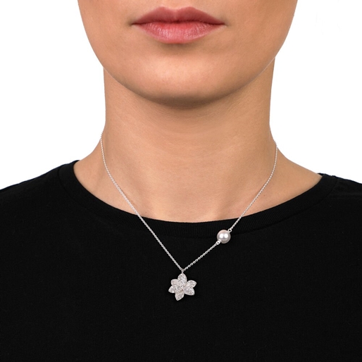 Blooming Grace Silver 925 Short Necklace-