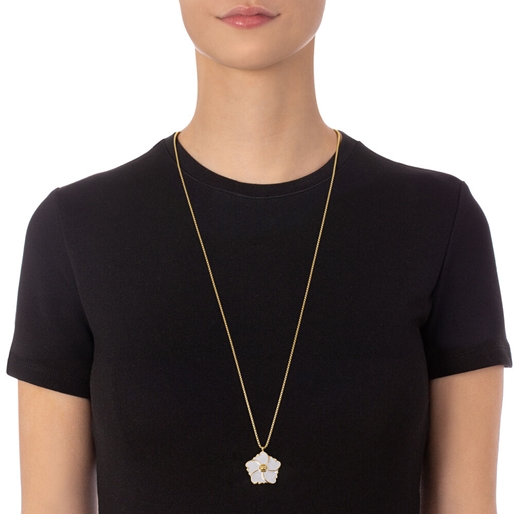 Bloom Bliss Yellow Gold Plated Long Necklace-