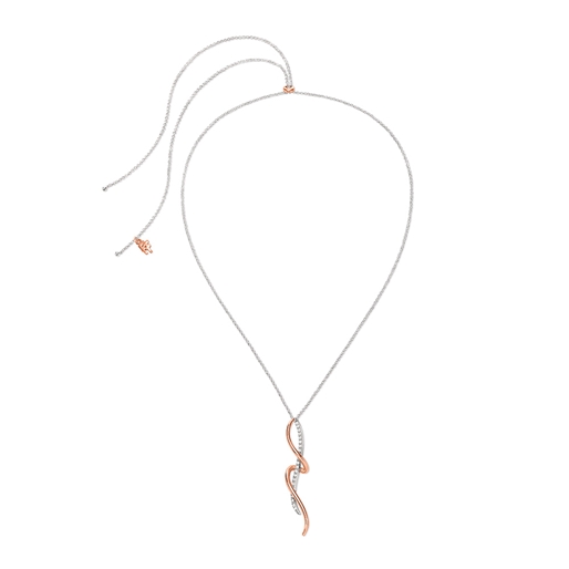 Fluidity 18k Rose Gold Plated Brass and Silver Plated Brass Long Necklace-