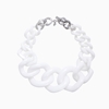 Impress Me chain necklace, large square white resin rings and zinc metal parts
