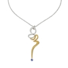 Lucky Charm 2023 bi-color sterling silver chain necklace