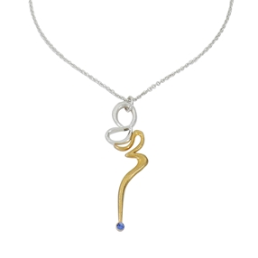 Lucky Charm 2023 bi-color sterling silver chain necklace-