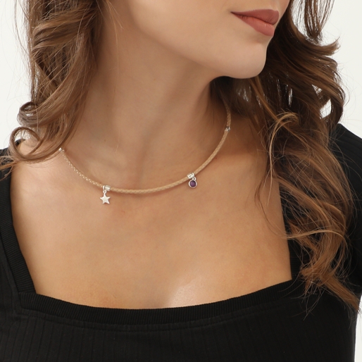 Fashionable.Me necklace/bracelet with star and amethyst stone-