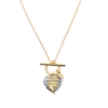 Hearty Candy gold plated necklace with blue-gold Murrine glass heart and bar clasp