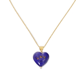Hearty Candy short gold plated necklace with blue heart-