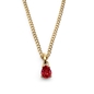 Good Vibes short gold plated chain necklace with red crystal stone-