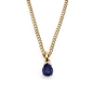 Good Vibes short gold plated chain necklace with blue crystal stone-