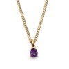 Good Vibes short gold plated chain necklace with purple crystal stone
