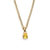 Good Vibes short gold plated chain necklace with yellow crystal stone
