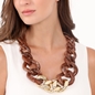 Impress Me chunky chain necklace in brown and gold-