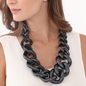 Impress Me II chunky chain necklace in black-