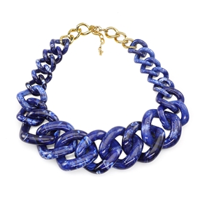 Impress Me chunky chain necklace in blue-