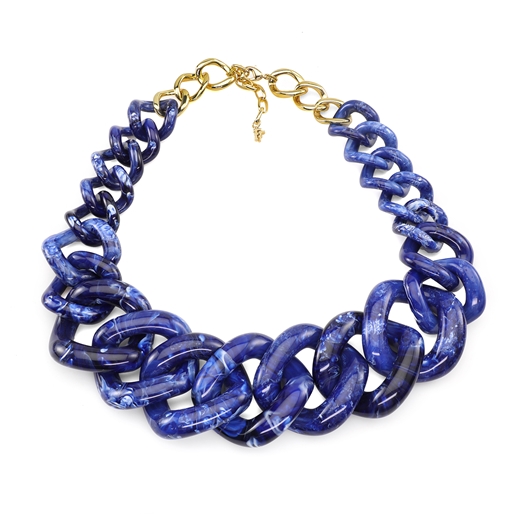 Impress Me chunky chain necklace in blue-