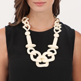 Impress Me II necklace with irregular ivory motifs-