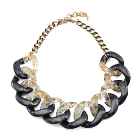 Impress Me II chunky chain necklace in black and gold-