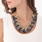 Impress Me chunky chain necklace in black and gold-