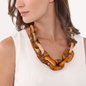Impress Me II wood and resin chain necklace-
