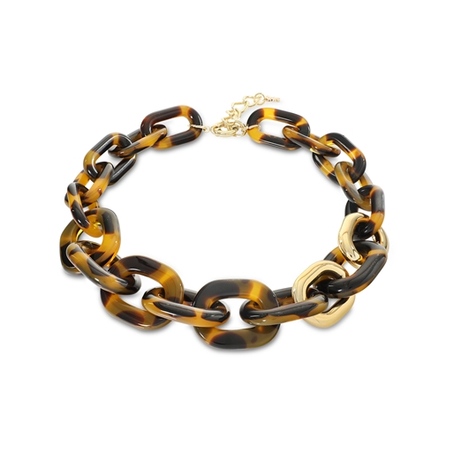 Impress Me chunky chain yellow amber necklace-