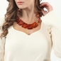 Impress Me chunky red amber necklace-