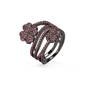 Heart4Heart Black Flash Plated Ring-
