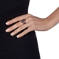 Heart4Heart επιροδιωμένο δαχτυλίδι από ασήμι με διπλό μοτίφ-