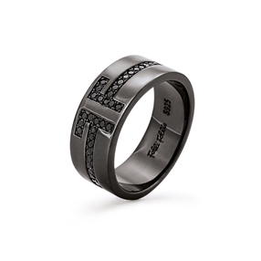 My FF Black Flash Plated Wide Band Ring-