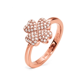 Heart4Heart Silver 925 Rose Gold Plated Ring-