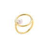 Link Up Silver 925 18k Yellow Gold Plated Small Ring