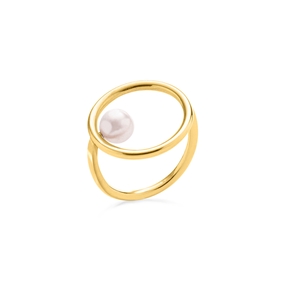 Link Up Silver 925 18k Yellow Gold Plated Small Ring-