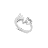 My Heart Beat silver 925° ring with medium heartbeat motif & small heart motif with cz stones 