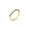 Good Vibes δαχτυλίδι επιχρυσωμένο με πράσινες πέτρες
