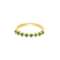Good Vibes δαχτυλίδι επιχρυσωμένο με πράσινες πέτρες-