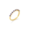 Good Vibes gold plated ring with blue crystals