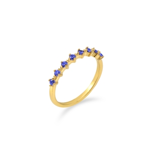 Good Vibes gold plated ring with blue crystals-
