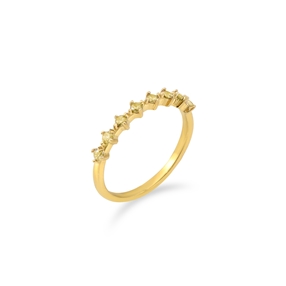 Good Vibes gold plated ring with yellow crystals-