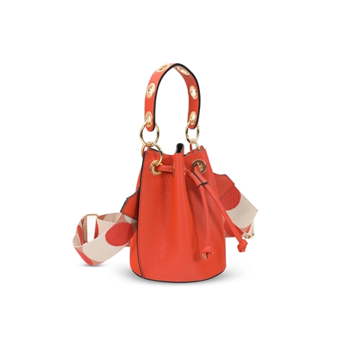 Fab n’ Classy πορτοκαλί δερμάτινη τσάντα πουγκί-