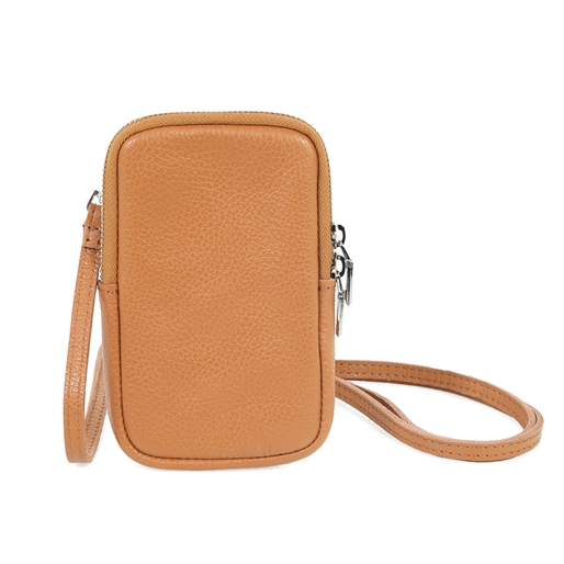 Mini Discoveries camel leather phone case-