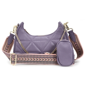 Boho Flair purple leather crossbody bag-