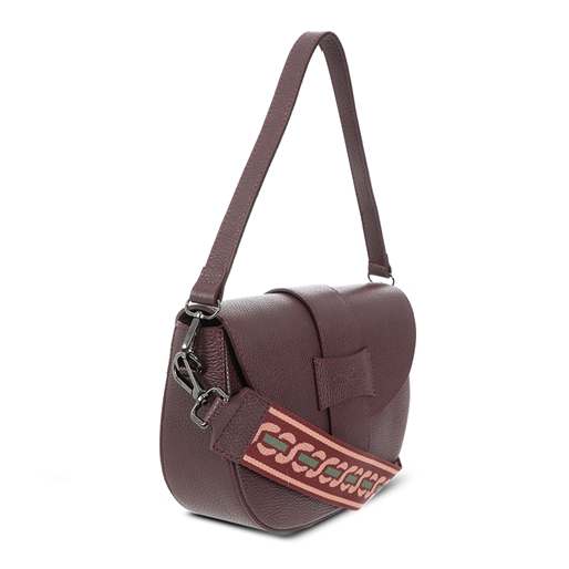 Boho Flair Pebbled Crossbody Bag With Zipper-
