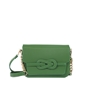 Fab n’ Classy green leather crossbody bag with lid-