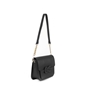 Fab n’ Classy black leather crossbody bag with lid-