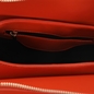 Irregular orange crossbody with zipper-