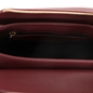 Irregular burgundy crossbody with zipper-