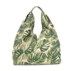 Boho Flair cotton hobo bag with leaves