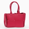 Square It red braided tote bag  
