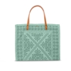 Boho Flair II Turquoise Knitted Flat Tote Bag