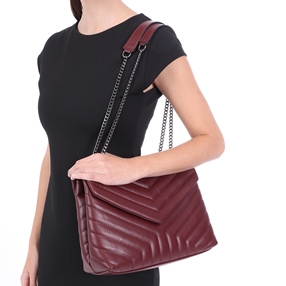 Essential Street burgundy leather shoulder bag-
