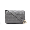 Square It gray braided shoulder bag 