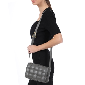 Square It gray braided shoulder bag-